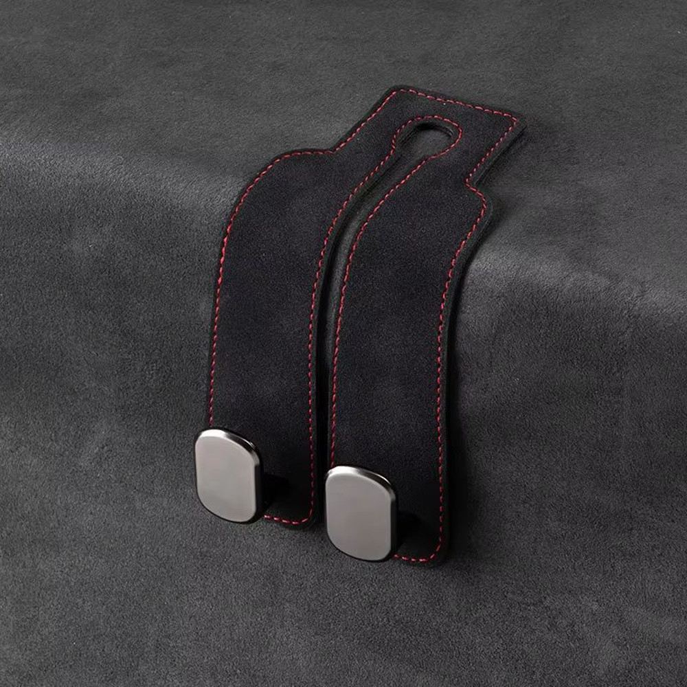 Premium DualHook Suede  Alloy Car Headrest Hanger  Universal RearSeat Organizer 6