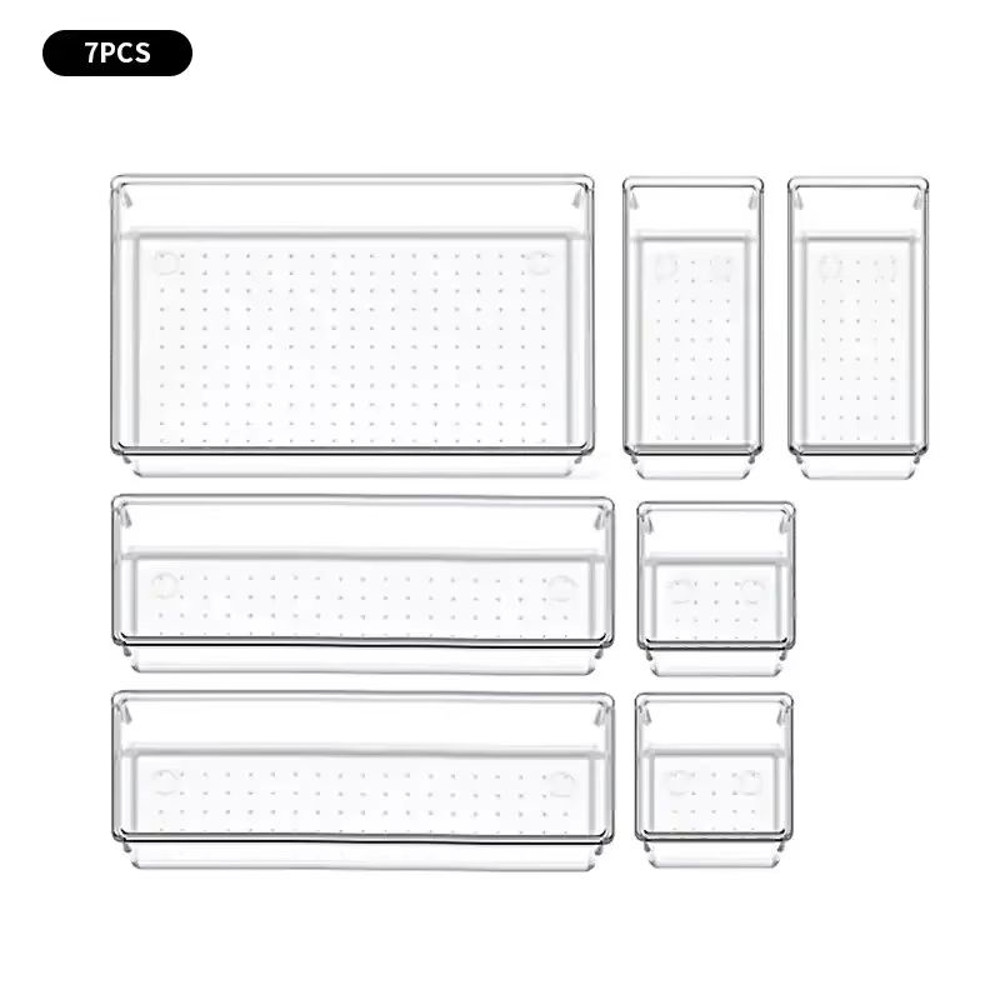 ClearView Modular Plastic Drawer Organizer Set 714 Pcs  Dividers  Bins For Desk Dresser  Office 7