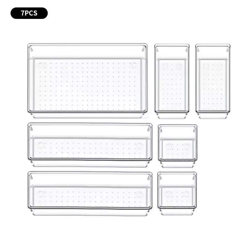 ClearView Modular Plastic Drawer Organizer Set 2 714 Pcs  Dividers  Bins For Desk Dresser  Office 7