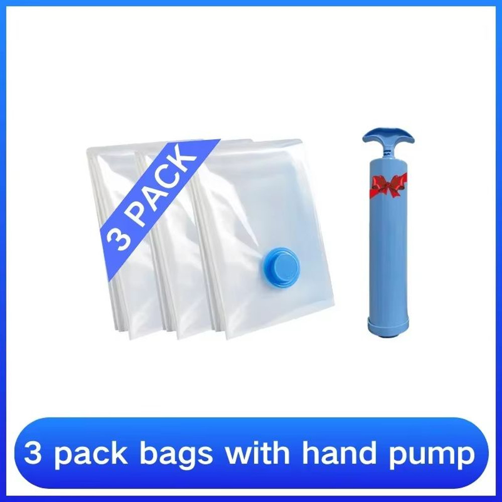 8PCS Vacuum Storage Bags With Pump For Clothes  Large Compression Bags For Travel  Home Storage 9