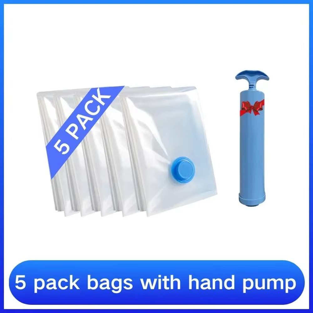 8PCS Vacuum Storage Bags With Pump For Clothes  Large Compression Bags For Travel  Home Storage 11