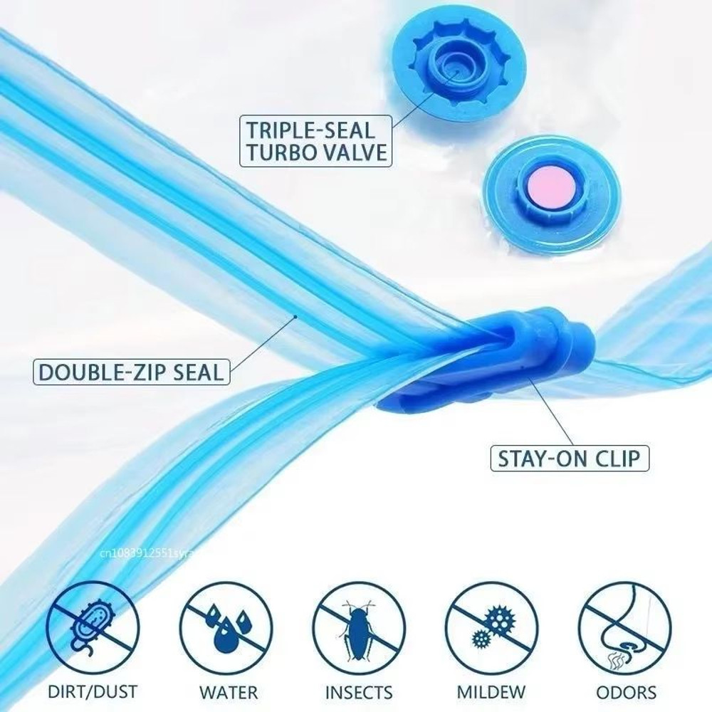 8PCS Vacuum Storage Bags With Pump For Clothes  Large Compression Bags For Travel  Home Storage 3