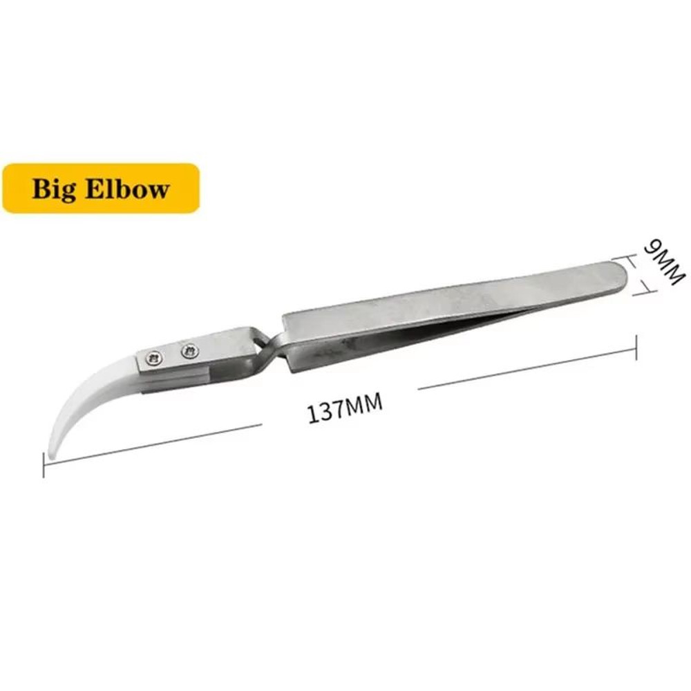 3 Pcs Ceramic Straight Tip Electronic Soldering Tweezers AntiStatic AcidResistant Precision Tools 9