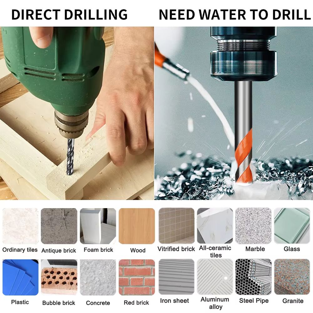 312mm Multifunctional Triangle Diamond Drill Bit Set  Precision Drilling For Ceramic Tile Concrete  5