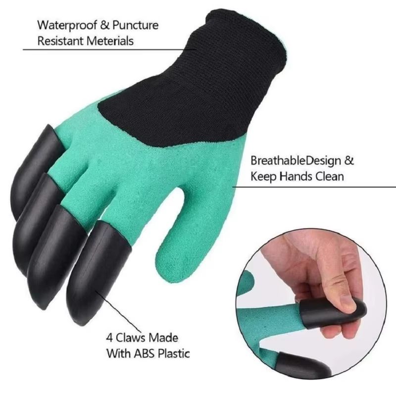 Breathable Waterproof Gardening Gloves With Claws  NonSlip Protective Latex Gloves For Digging Plan 1