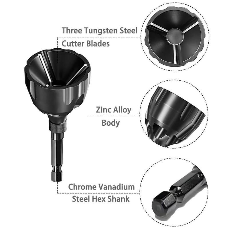 JUSTINLAU Tungsten Steel Chamfer Deburring Tool Precision Burr Removal For Screws Rods Bolts 4