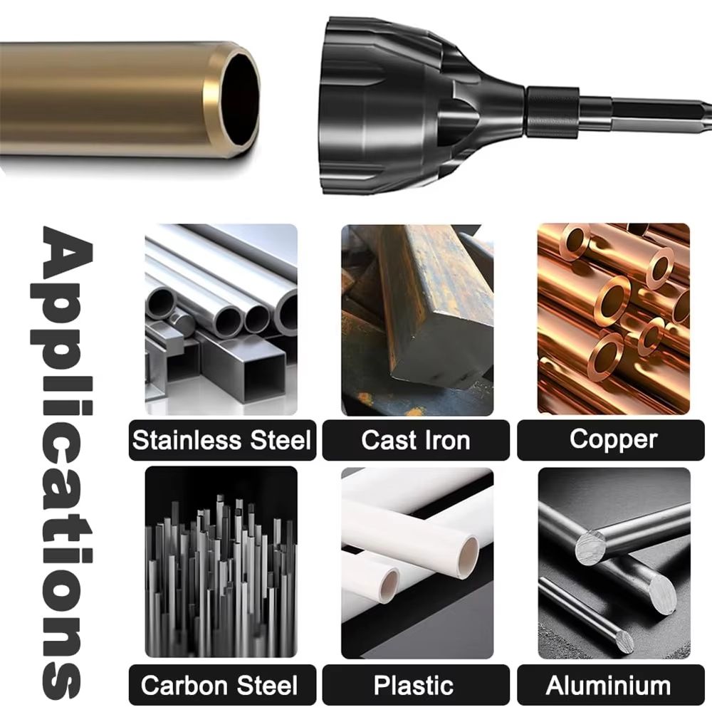 JUSTINLAU Tungsten Steel Chamfer Deburring Tool Precision Burr Removal For Screws Rods Bolts 5