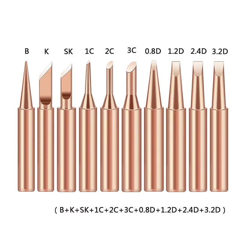 10Piece 900MT Series Pure Copper Soldering Iron Tip Set LeadFree HighPerformance Replacement Tips 3