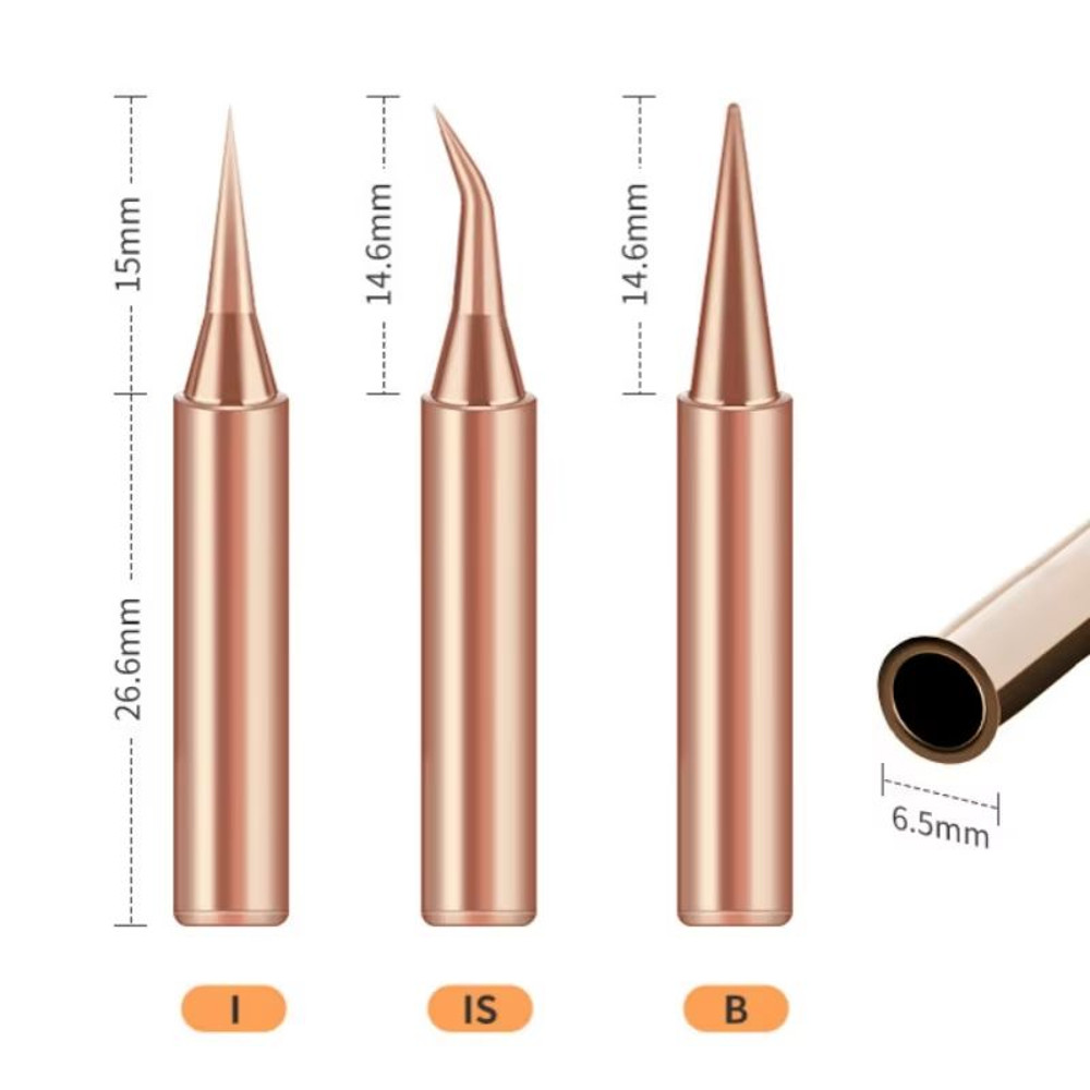 10Piece 900MT Series Pure Copper Soldering Iron Tip Set LeadFree HighPerformance Replacement Tips 5