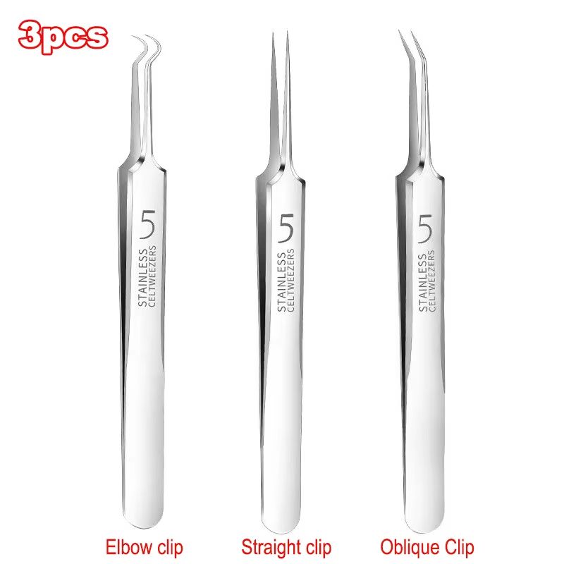 German UltraFine No 5 Blackhead  Pimple Tweezers  Precision Acne Needle Tool For Facial Care 12