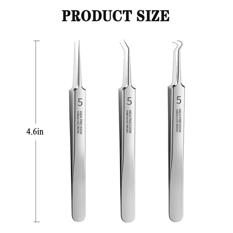 German UltraFine No 5 Blackhead  Pimple Tweezers  Precision Acne Needle Tool For Facial Care 4