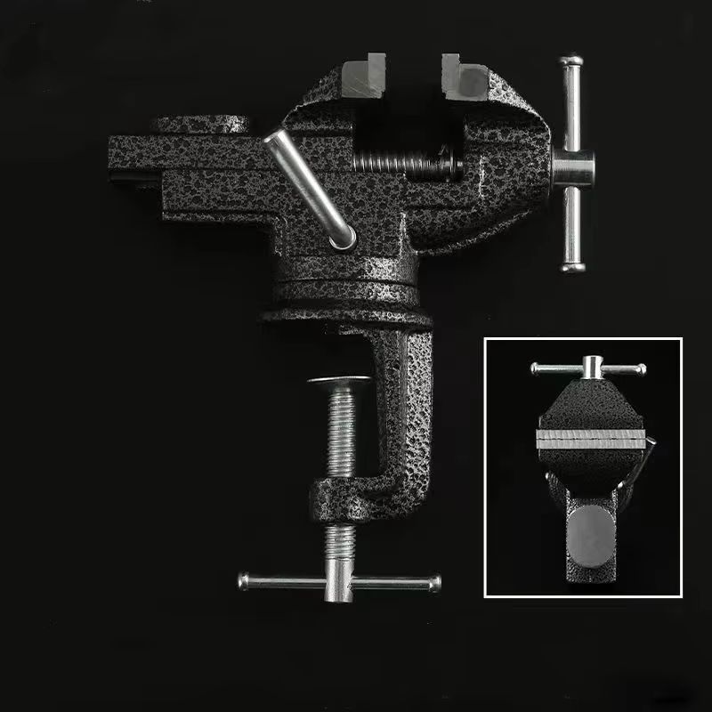 Universal 360degree Swivel Table Vise  Portable ClampOn Bench Vice For Woodworking  Metalwork 6