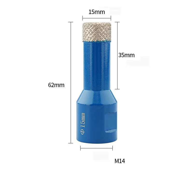 JUSTINLAU M14 Dry Diamond Core Drill Bit Vacuum Brazed Tile Stone Hole Cutter 10