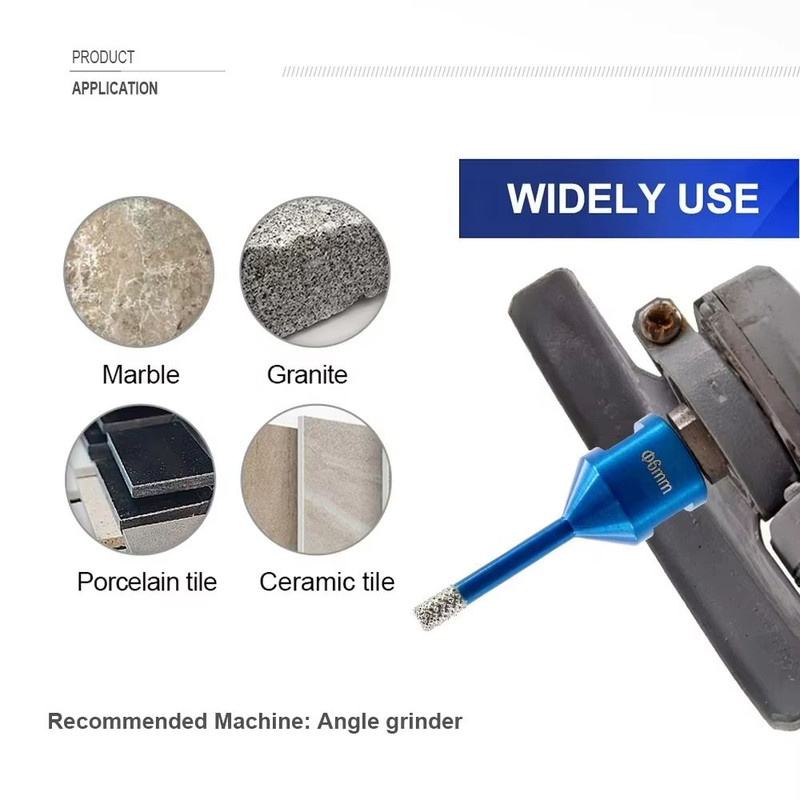 JUSTINLAU M14 Dry Diamond Core Drill Bit Vacuum Brazed Tile Stone Hole Cutter 2