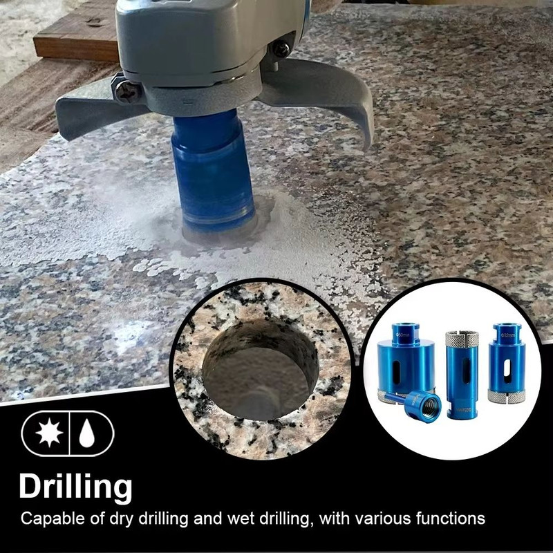 JUSTINLAU M14 Dry Diamond Core Drill Bit Vacuum Brazed Tile Stone Hole Cutter 5