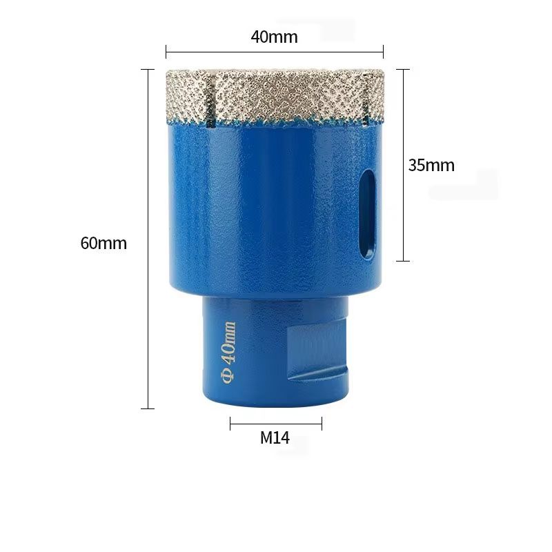 JUSTINLAU M14 Dry Diamond Core Drill Bit Vacuum Brazed Tile Stone Hole Cutter 15