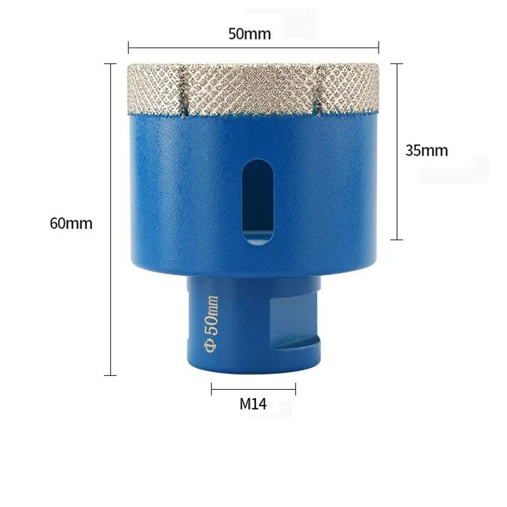 JUSTINLAU M14 Dry Diamond Core Drill Bit Vacuum Brazed Tile Stone Hole Cutter 17
