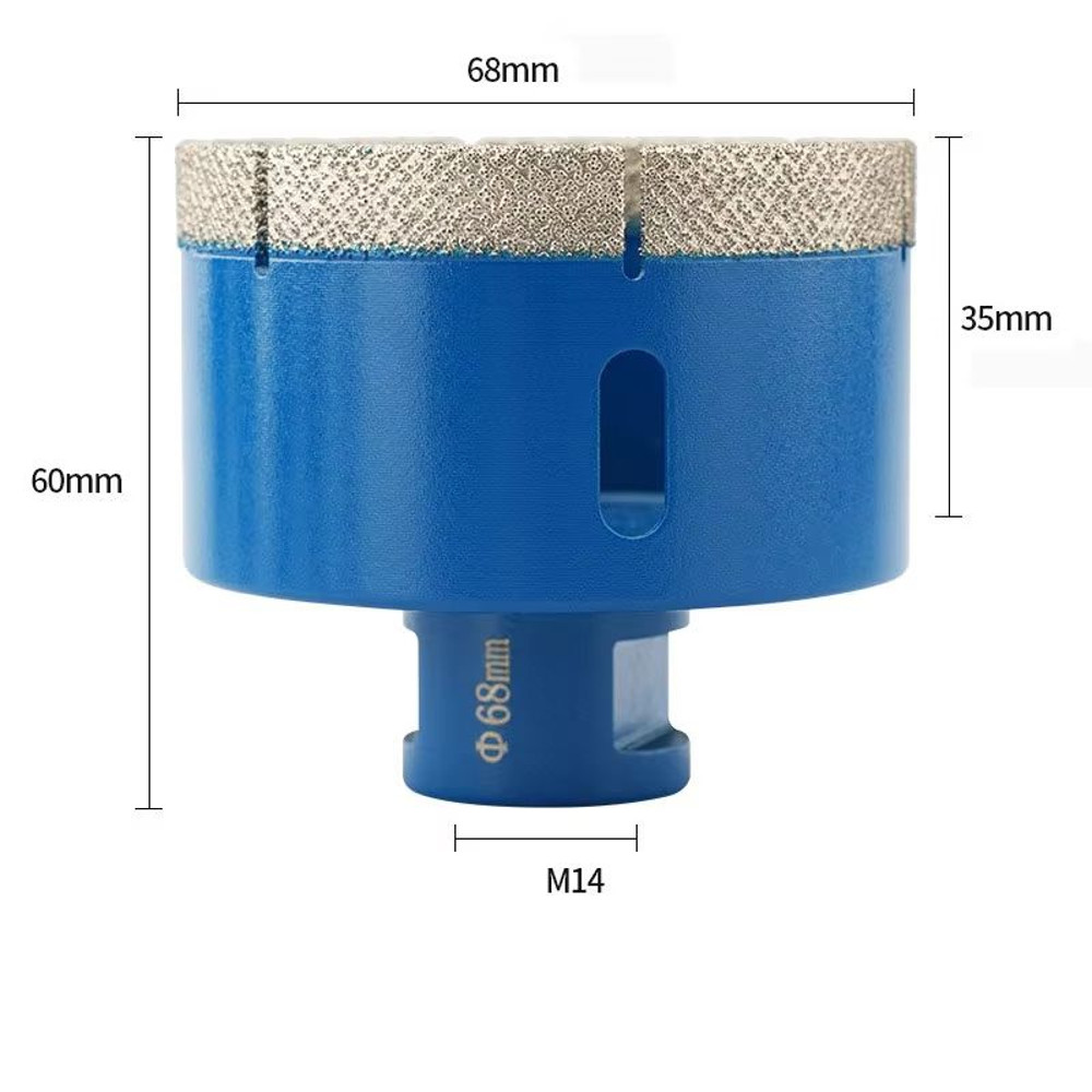 JUSTINLAU M14 Dry Diamond Core Drill Bit Vacuum Brazed Tile Stone Hole Cutter 20