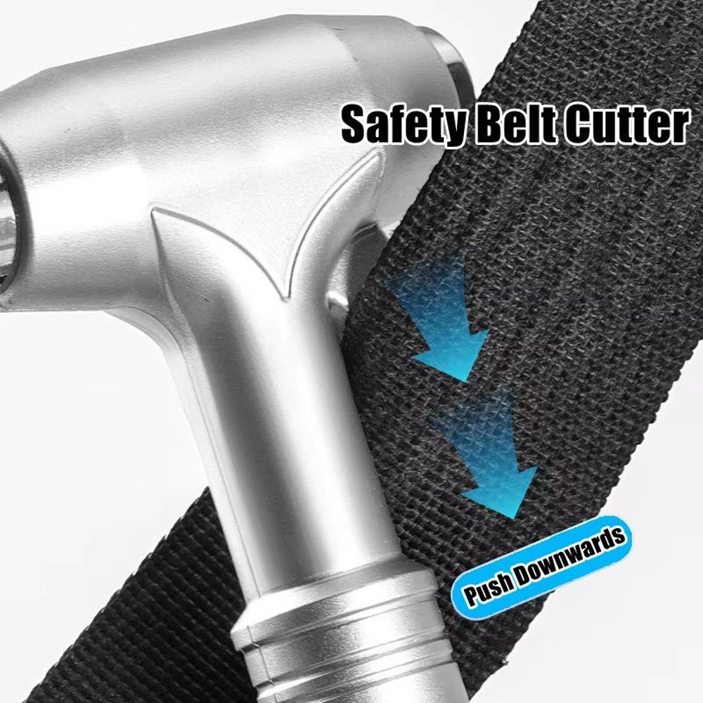 JUSTINLAU 2in1 Car Safety Hammer  Seatbelt Cutter  Emergency Escape Tool With Window Breaker 2