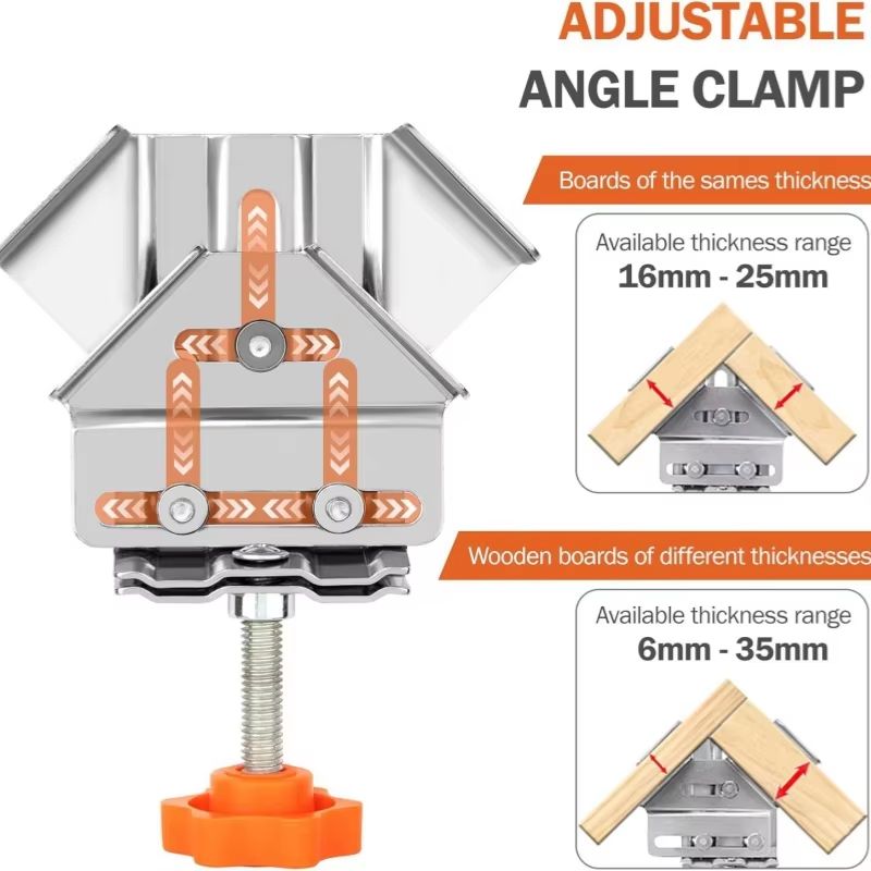 JUSTINLAU 90 Stainless Steel Right Angle Clamp Precision Woodworking Splicing Tool 3