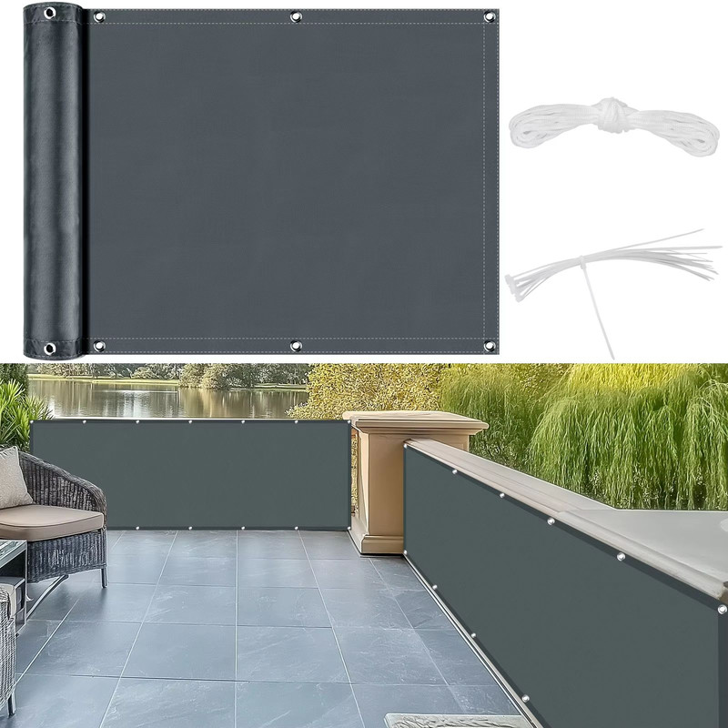 Waterproof Sunshade Sail With Grommets Outdoor Privacy Cover For Pergola Balcony Patio Garden Poo 2