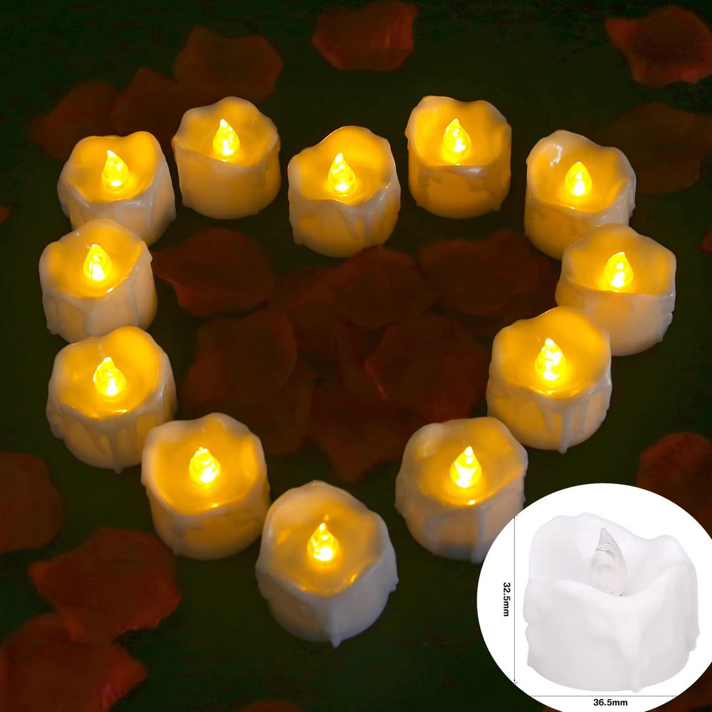 AmbienceGlow WarmWhite Flicker LED Tea Lights Set 24 Pack  Safe  Stylish Decorative Candles 6