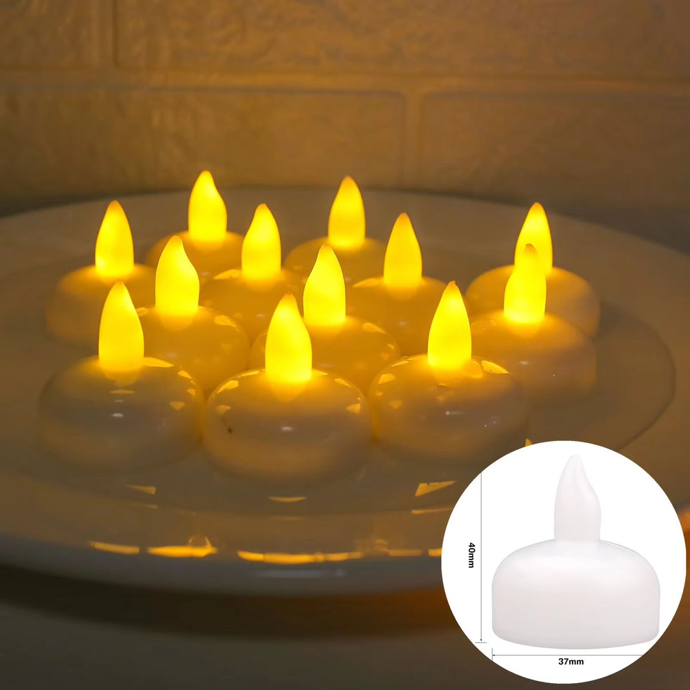 AmbienceGlow WarmWhite Flicker LED Tea Lights Set 24 Pack  Safe  Stylish Decorative Candles 8