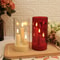 ClearAglow Trio 3Wick Acrylic Flicker Candle Set BatteryOperated LED Pillar For Weddings Home Dec 12