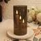 ClearAglow Trio 3Wick Acrylic Flicker Candle Set BatteryOperated LED Pillar For Weddings Home Dec 7