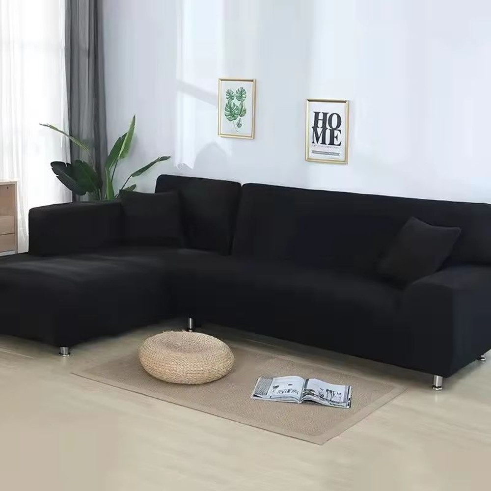 StretchGuard Premium Sofa Slipcover Set  Elastic SolidColour Protection For 1234 Seater  LShaped Se 12