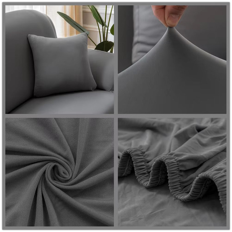 StretchGuard Premium Sofa Slipcover Set  Elastic SolidColour Protection For 1234 Seater  LShaped Se 2