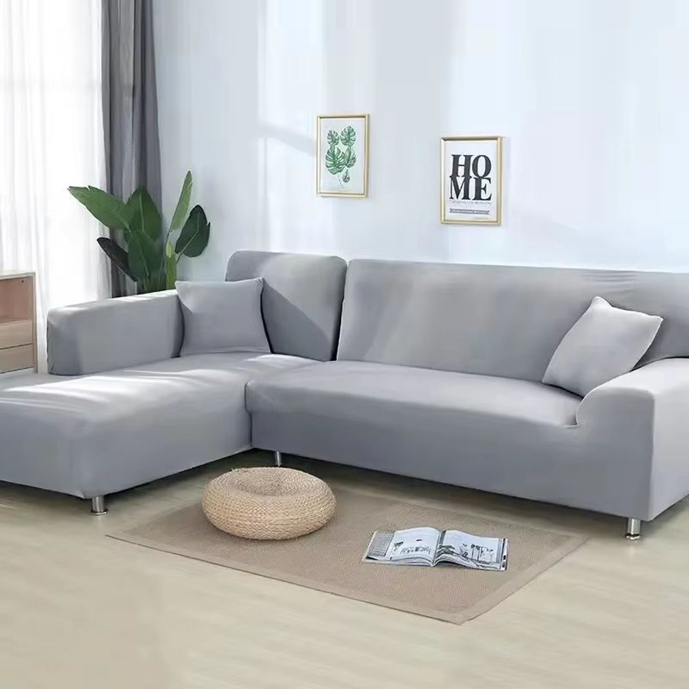 StretchGuard Premium Sofa Slipcover Set  Elastic SolidColour Protection For 1234 Seater  LShaped Se 6