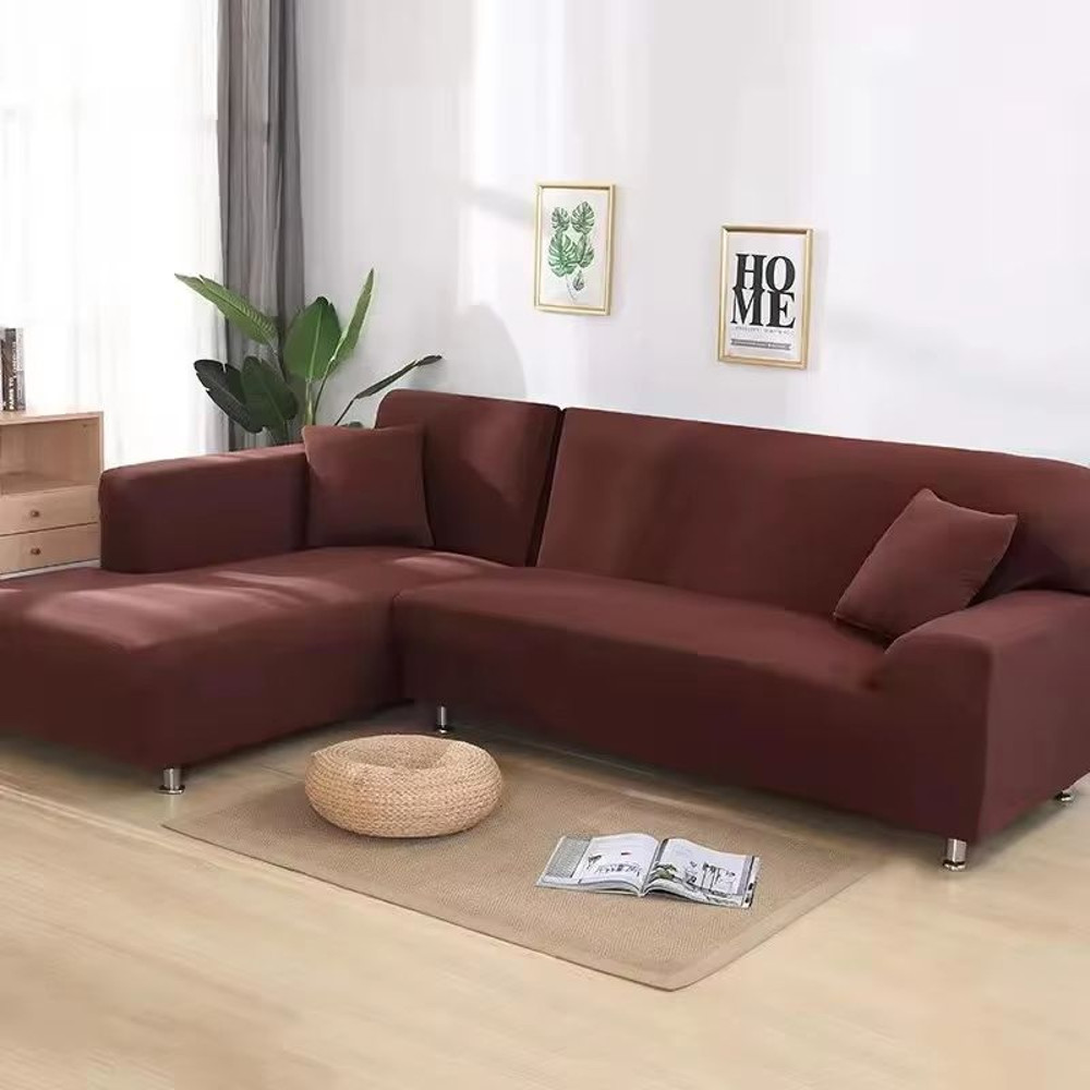 StretchGuard Premium Sofa Slipcover Set  Elastic SolidColour Protection For 1234 Seater  LShaped Se 8