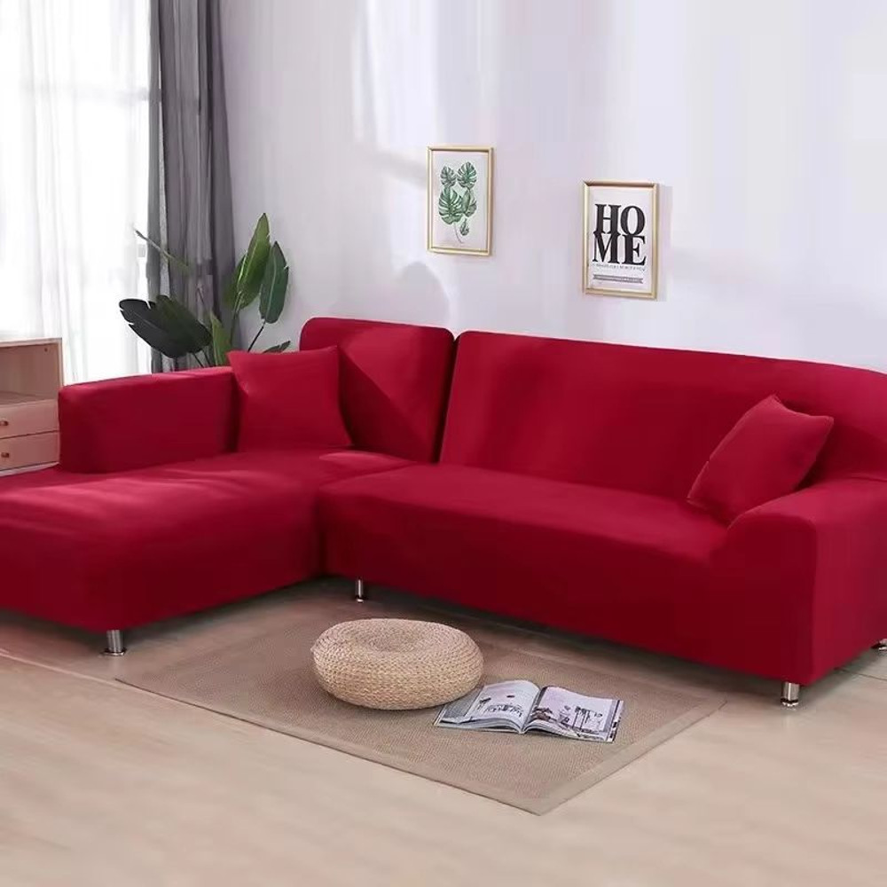 StretchGuard Premium Sofa Slipcover Set  Elastic SolidColour Protection For 1234 Seater  LShaped Se 14