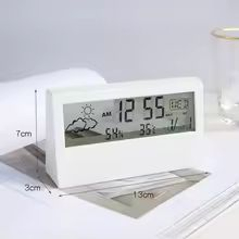 WeatherSense 3in1 Digital ThermoHygrometer Clock Indoor Temperature Humidity Monitor With Alarm A 1