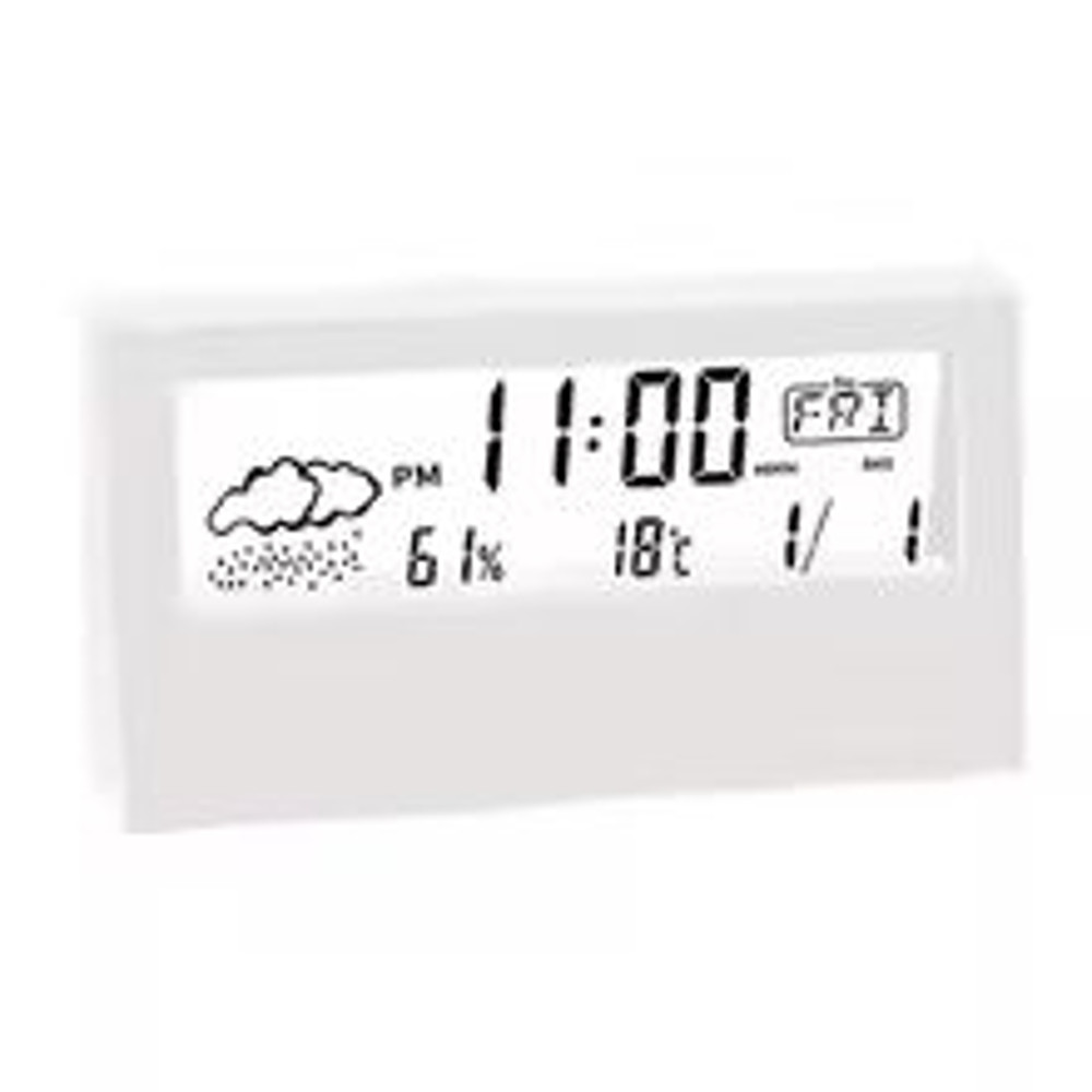 WeatherSense 3in1 Digital ThermoHygrometer Clock Indoor Temperature Humidity Monitor With Alarm A 7