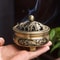 LotusAura Copper Incense Burner Vintage Alloy Censer For Tea Room Home Decor 0