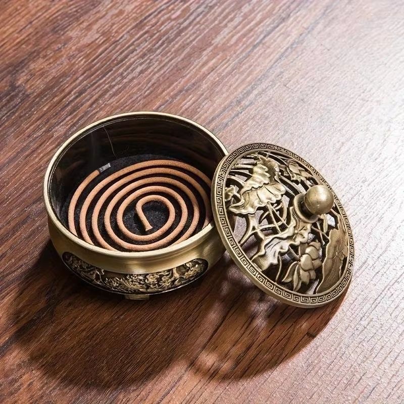 LotusAura Copper Incense Burner  Vintage Alloy Censer For Tea Room  Home Decor 2