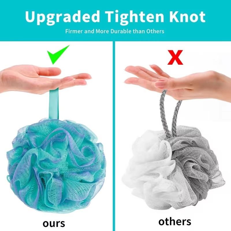 SilkGlow SoftMesh Bath Loofah Set 4Pack  Gentle Exfoliating Shower Sponges For Body  Back 2