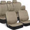Universal Beige FullSet Car Seat Covers Front Rear Split Bench Fit For Trucks Vans SUVs 11
