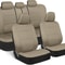 Universal Beige FullSet Car Seat Covers Front Rear Split Bench Fit For Trucks Vans SUVs 11
