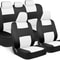 Universal Beige FullSet Car Seat Covers Front Rear Split Bench Fit For Trucks Vans SUVs 14
