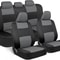 Universal Beige FullSet Car Seat Covers Front Rear Split Bench Fit For Trucks Vans SUVs 15
