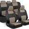 Universal Beige FullSet Car Seat Covers Front Rear Split Bench Fit For Trucks Vans SUVs 8