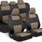 Universal Beige FullSet Car Seat Covers Front Rear Split Bench Fit For Trucks Vans SUVs 20