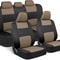 Universal Beige FullSet Car Seat Covers Front Rear Split Bench Fit For Trucks Vans SUVs 20