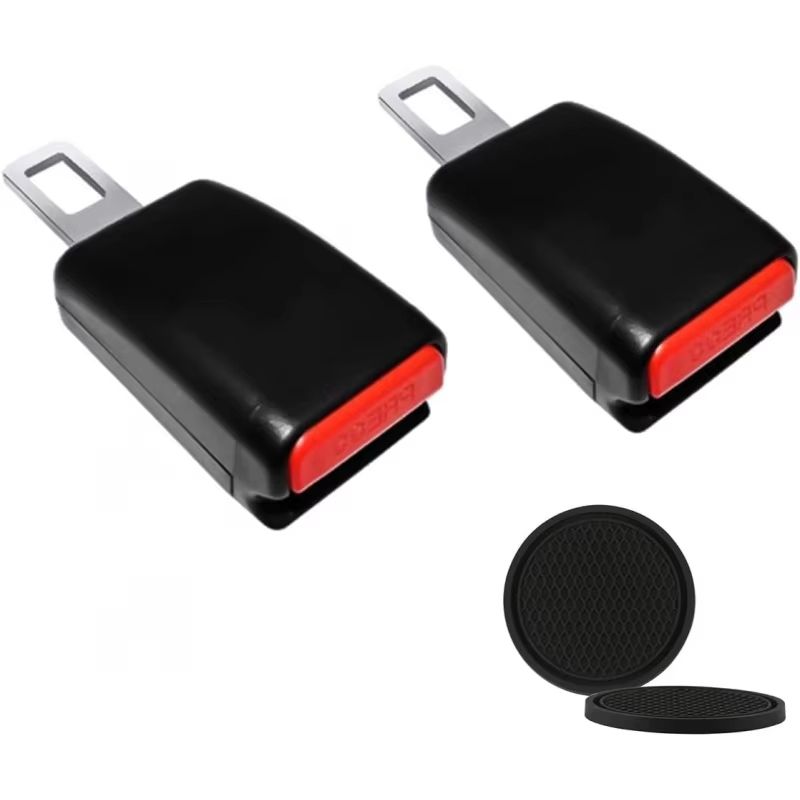 DriveEase 4Piece Car Enhancement Set Cup Holder Mats Seat Belt Extenders 0
