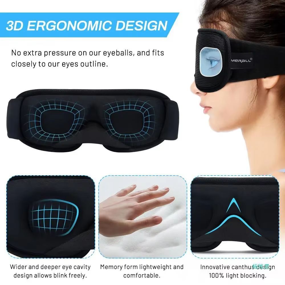 SleepVoid 3D Contoured Sleep Mask Sanctuary For Travel Daytime Naps Night Rest 2