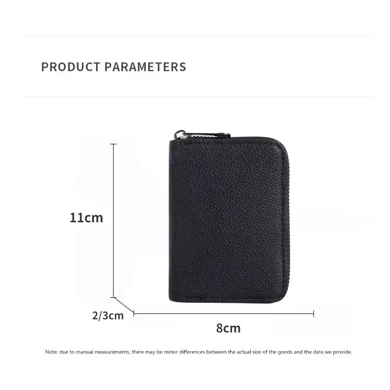 HeritageVault Vintage Solid Leather Zip Wallet MultiSlot Card Coin Pouch 5