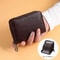 HeritageVault Vintage Solid Leather Zip Wallet MultiSlot Card Coin Pouch 6